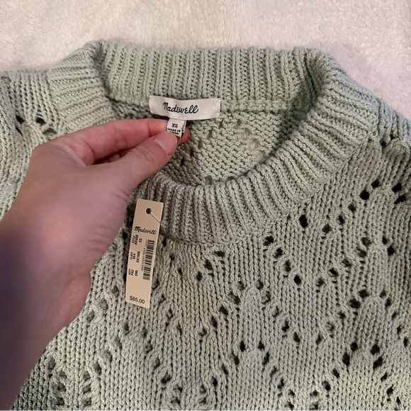 madewell sage green pointelle sweater nwt xs - Picture 4 of 4